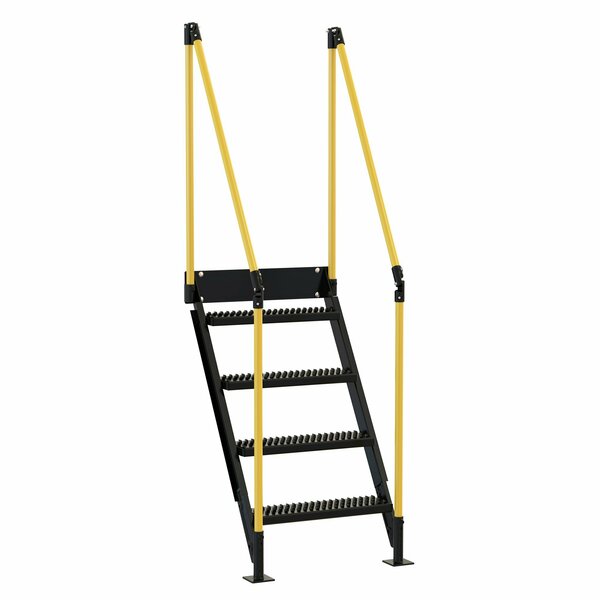 Vestil Work Plt Stairs 4 Steps 50 In. Tall PWPS-ST-4-50-BKYL